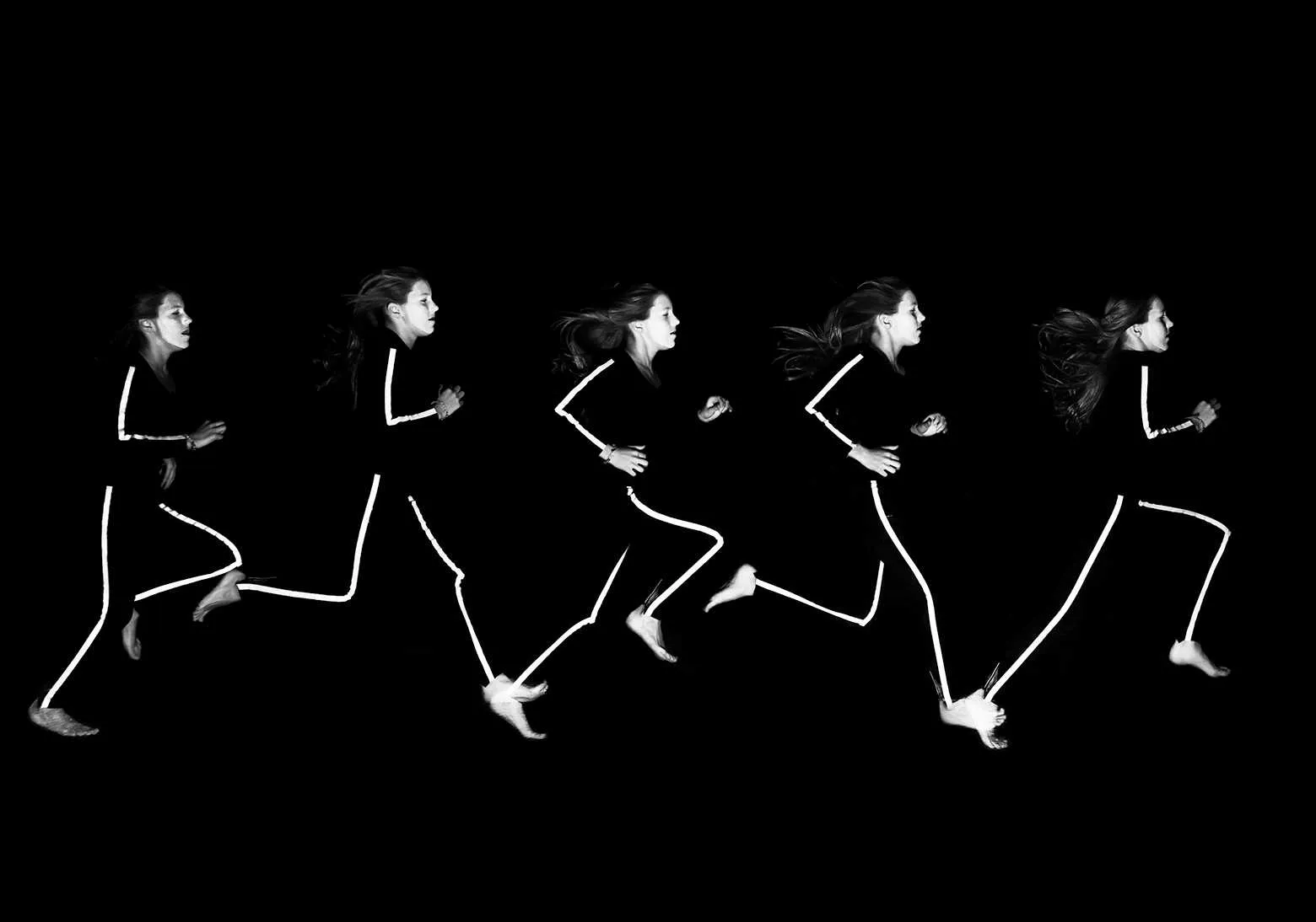 child demonstrating step-by-step running biomechanics sequence