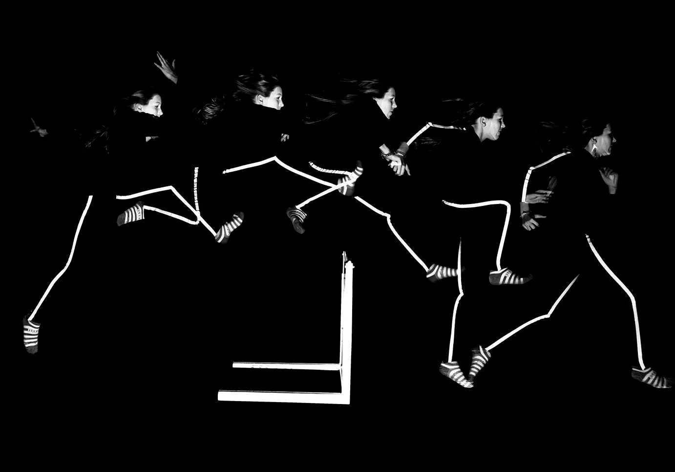 child performing running gait analysis sequence