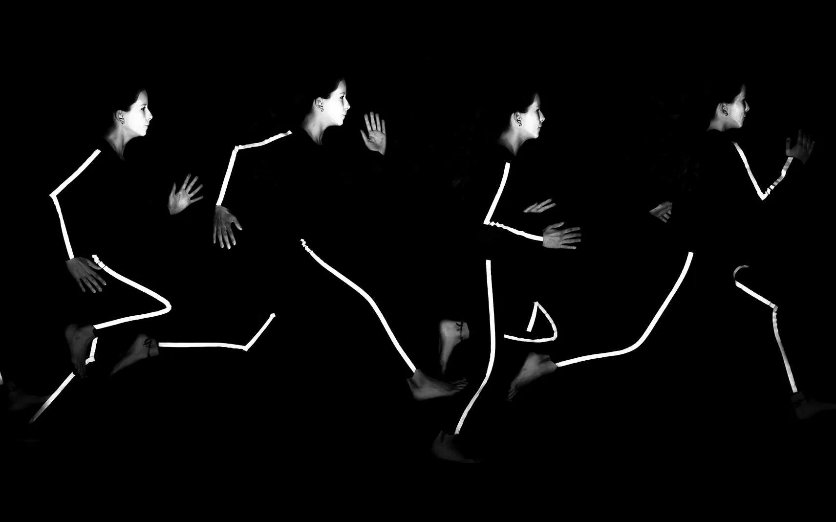 children following coach in synchronized body movement training