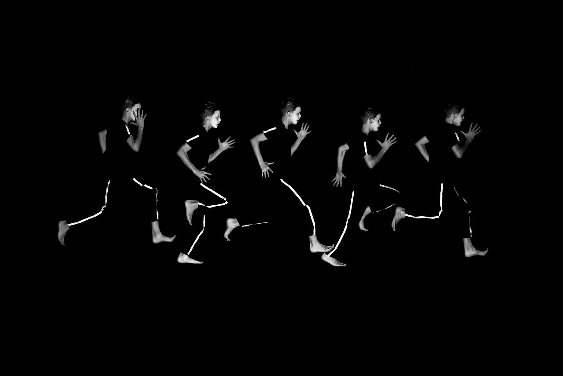 continuous running motion study of young athlete