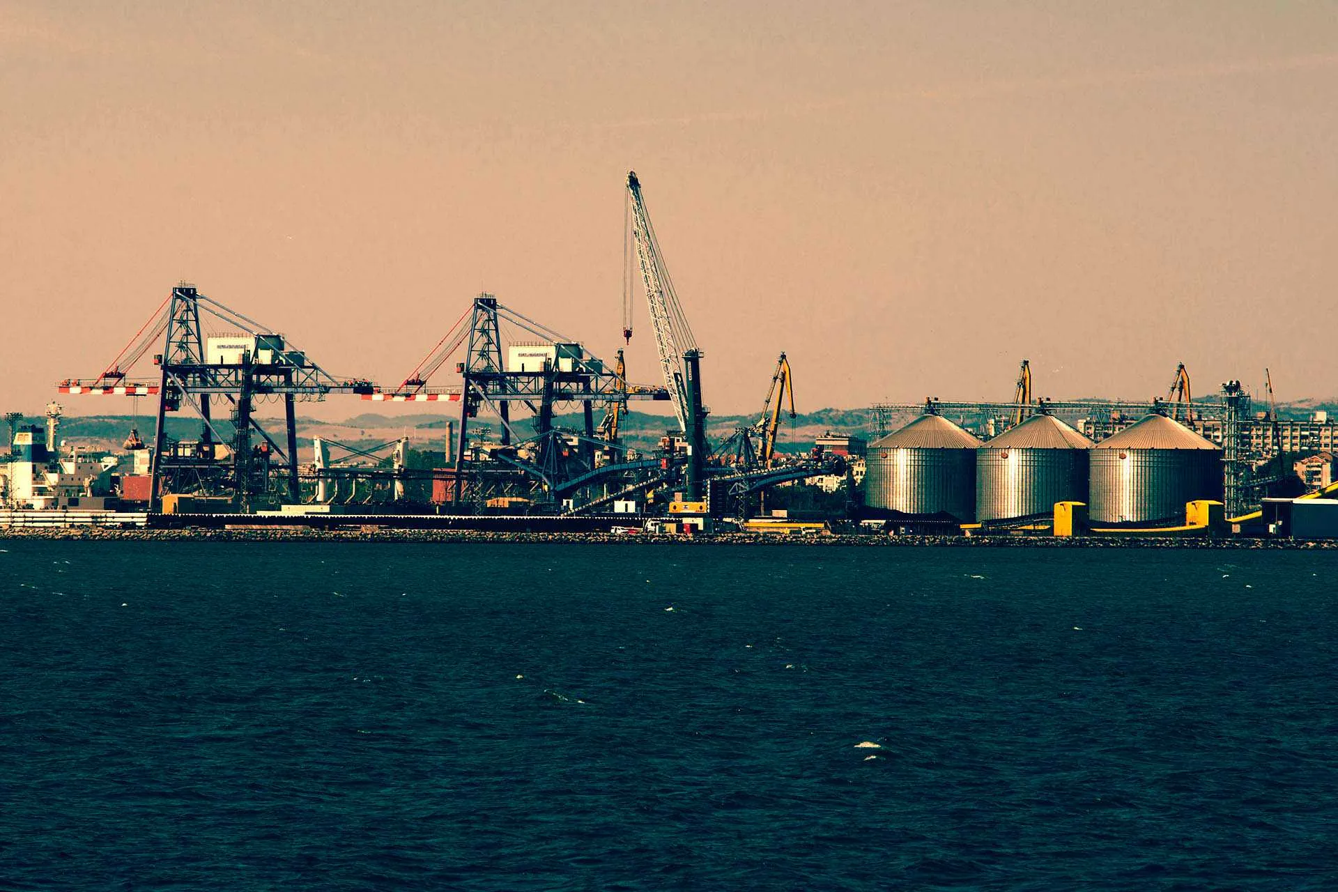 industrial port facilities in Burgas Bulgaria